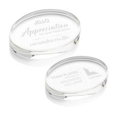 Logan Oval Paperweight - Glass Plaques