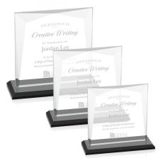 Paulson Black Square / Cube Crystal Trophy - Crystal Trophies