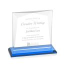 Paulson Sky Blue Square / Cube Crystal Trophy