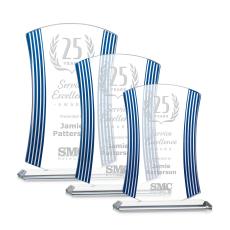 Webber Deep Etch Peaks Crystal Trophy - Crystal Trophies