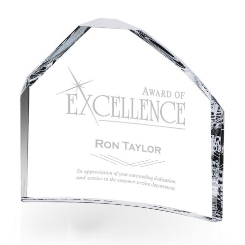 Awards and Plaques - Crystal Trophies - Carbajal Crescent Crystal Trophy