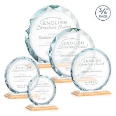 Clarke Bamboo/White Circle Wood Trophy - Crystal Trophies