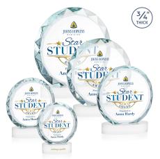 Clarke Full Color on Alberton Base Fagan Circle Crystal Trophy - Crystal Trophies