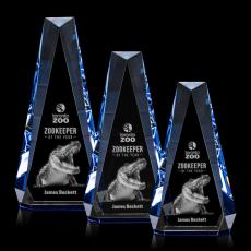 Carmel 3D Blue Polygon Crystal Trophy - 3D Crystal Trophies