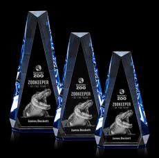 Carmel 3D Blue Polygon Crystal Trophy - Crystal Trophies