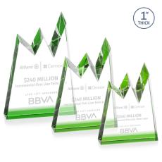 Alpine Green Peaks Crystal Trophy - Crystal Trophies
