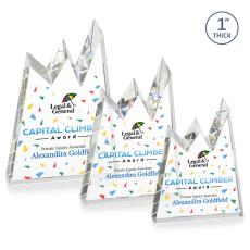 Alpine Full Color Clear Peaks Crystal Trophy - Custom Trophies