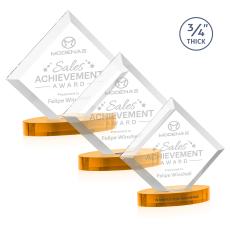 Carlson on Alberton Base Amber Crystal Trophy - Crystal Trophies
