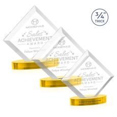 Carlson on Alberton Base Gold Crystal Trophy - Crystal Trophies