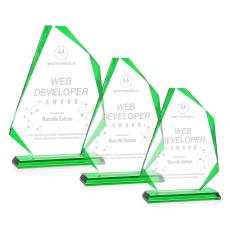 Hillmont Green Unique Crystal Trophy - Crystal Trophies