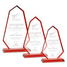 Pearson Red Unique Crystal Trophy - Crystal Trophies
