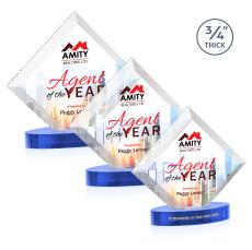 Carlson Full Color on Alberton Base Sky Blue Crystal Trophy - Crystal Trophies