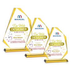 Hillmont Full Color Gold Unique Crystal Trophy - Crystal Trophies