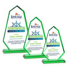 Pearson Full Color Green Unique Crystal Trophy - Custom Trophies