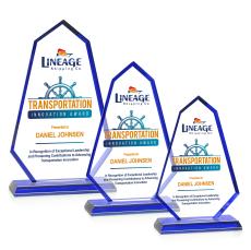 Pearson Full Color Blue Unique Crystal Trophy - Crystal Trophies