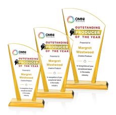 Merivale Full Color Gold Unique Crystal Trophy - Crystal Trophies