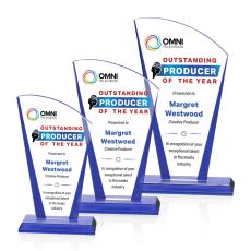 Merivale Full Color Blue Unique Crystal Trophy - Custom Trophies