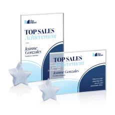 Marquez Full Color Starfire/Chrome Star Rectangle Crystal Trophy - Crystal Trophies