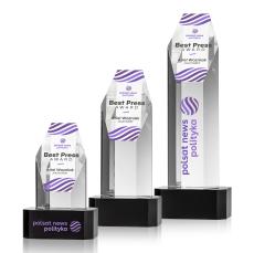 Holbrok Full Color on Base Black Towers Crystal Trophy - Crystal Trophies