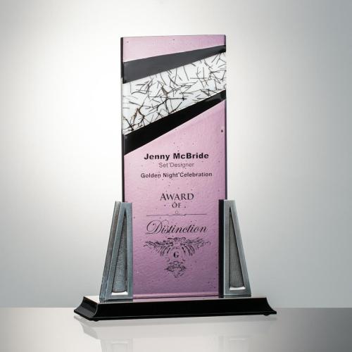 Awards and Plaques - Glass Trophies - Art Glass Trophies - Goldberg Rectangle Glass Trophy