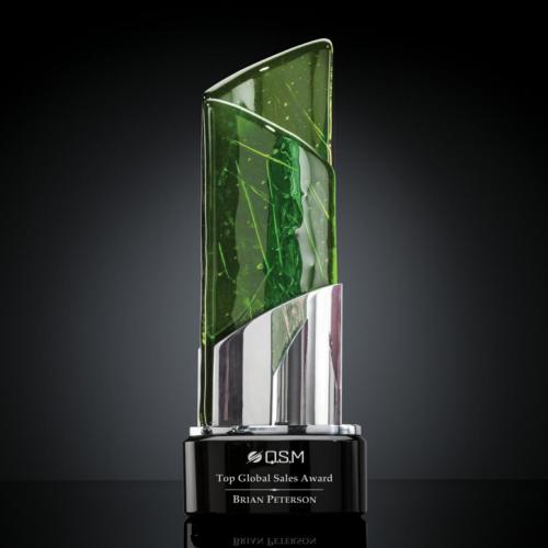 Awards and Plaques - Glass Trophies - Art Glass Trophies - Lester Peaks Trophy
