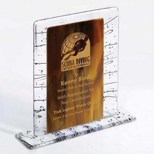 Awards and Plaques - Glass Trophies - Art Glass Trophies - Banuelos Avery Rectangle Glass Trophy