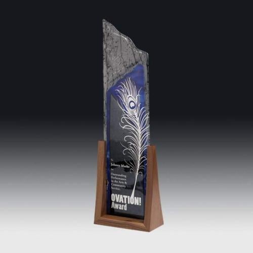 Awards and Plaques - Glass Trophies - Art Glass Trophies - Bustamante Peaks Glass Trophy