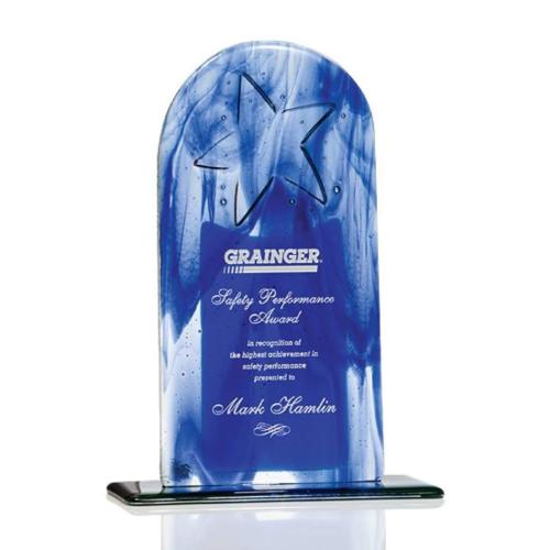 Awards and Plaques - Glass Trophies - Art Glass Trophies - Star Arch Avery Star Glass Trophy