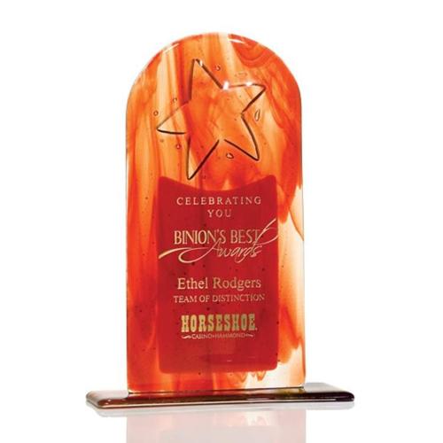 Awards and Plaques - Glass Trophies - Art Glass Trophies - Star Arch Avery Glass Trophy