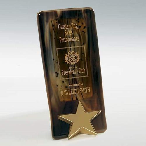 Awards and Plaques - Glass Trophies - Art Glass Trophies - McDaniel Star Glass Trophy