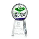 Williamson Globe on Medium Crystal Base Glass Trophy
