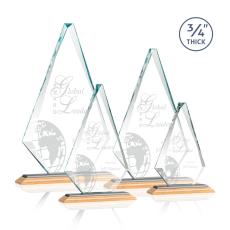 Crowell Bamboo/Black Wood Trophy - Eco-Friendly Trophies