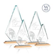 Crowell Bamboo/Black Wood Trophy - Crystal Trophies