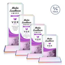 Carey Full Color on Helton Prismatic Rectangle Crystal Trophy - Crystal Trophies