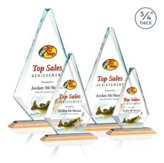 Crowell Full Color Bamboo/Black Wood Trophy - Crystal Trophies