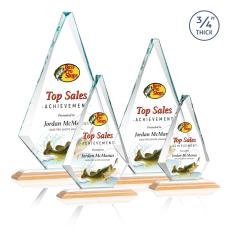 Crowell Full Color Bamboo/White Wood Trophy - Crystal Trophies