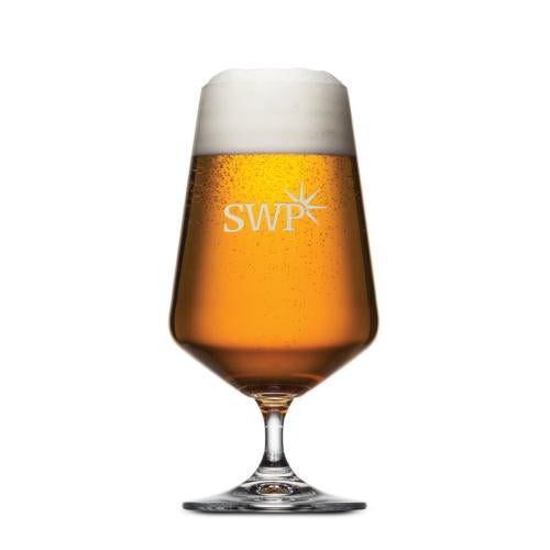 Custom Barware Glasses - Beer Glasses - Norris Beer Glass - Deep Etch