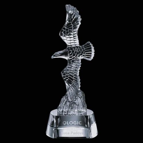 Awards and Plaques - Crystal Trophies - Coyle Eagle Clear Animals Crystal Trophy