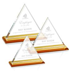 Melton Amber Pyramid Crystal Trophy - Crystal Trophies