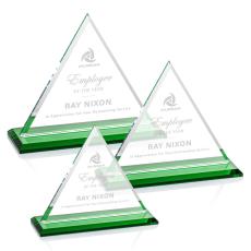 Melton Green Pyramid Crystal Trophy - Crystal Trophies
