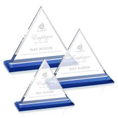 Melton Blue Pyramid Crystal Trophy - Crystal Trophies