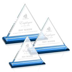 Melton Sky Blue Pyramid Crystal Trophy - Crystal Trophies