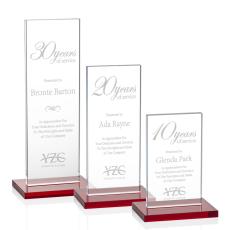 Riggs Red Rectangle Crystal Trophy - Crystal Trophies