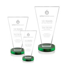 Reeves Green Polygon Crystal Trophy - Crystal Trophies