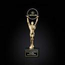 Logan Circle on Black Marble Metal Trophy