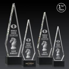 Cullen 3D on Plated Base Black Crystal Trophy - Crystal Trophies