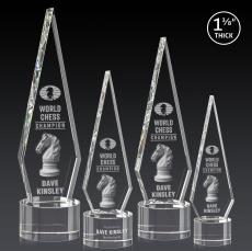 Cullen 3D on Round Base Clear Crystal Trophy - Crystal Trophies