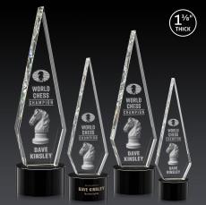 Cullen 3D on Round Base Black Crystal Trophy - Crystal Trophies