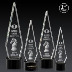 Cullen 3D on Round Base Black Crystal Trophy - 3D Crystal Trophies
