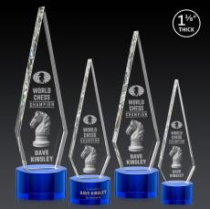 Cullen 3D on Round Base Blue Crystal Trophy - Crystal Trophies